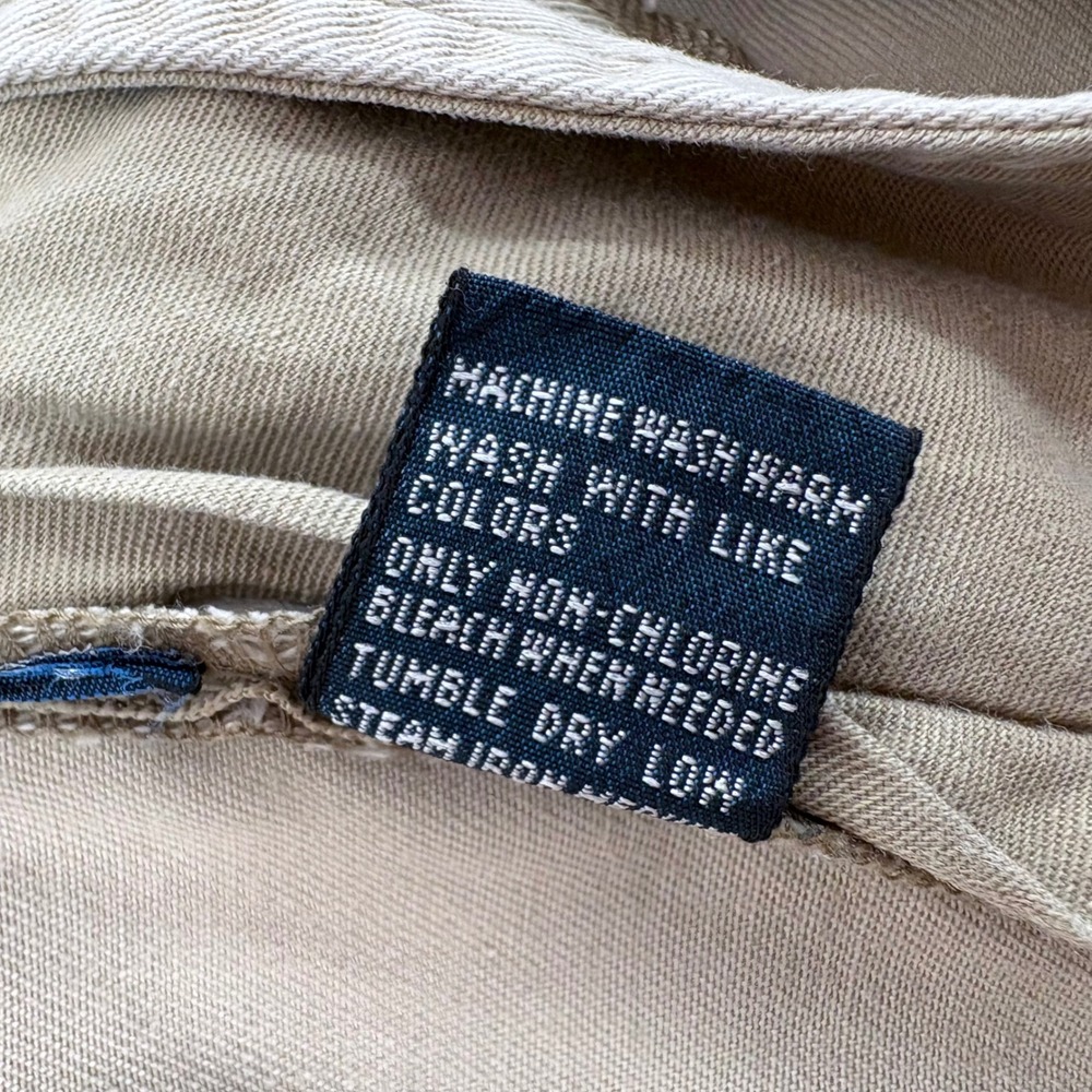 Polo Ralph Lauren Cargo Pants Tan Khaki Cotton Chino Utility Mens 46x30 VTG 90s - Picture 7 of 16